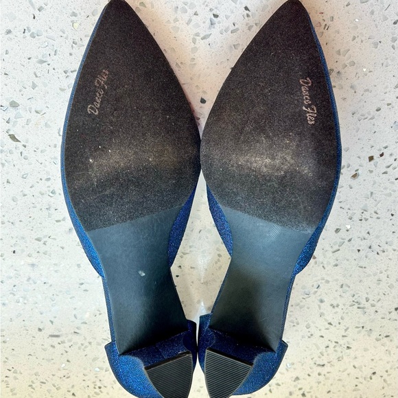 NEW Womens Blue Glitter Easy Street Moonlight Dance Flex Dress Shoes / Size 7 - Picture 6 of 12
